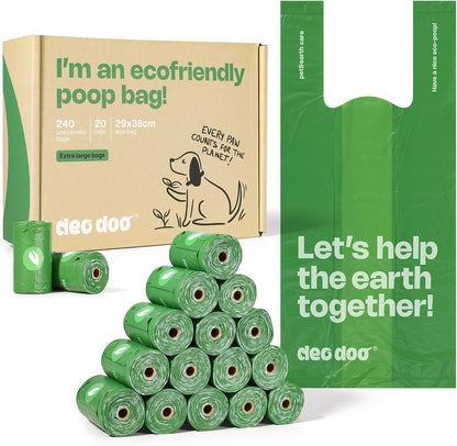 Deo Doo dog poop bags with handles box front view