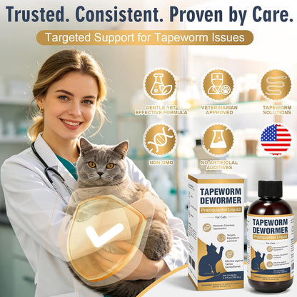 Chicken flavored liquid feline dewormer oral suspension bottle packaging