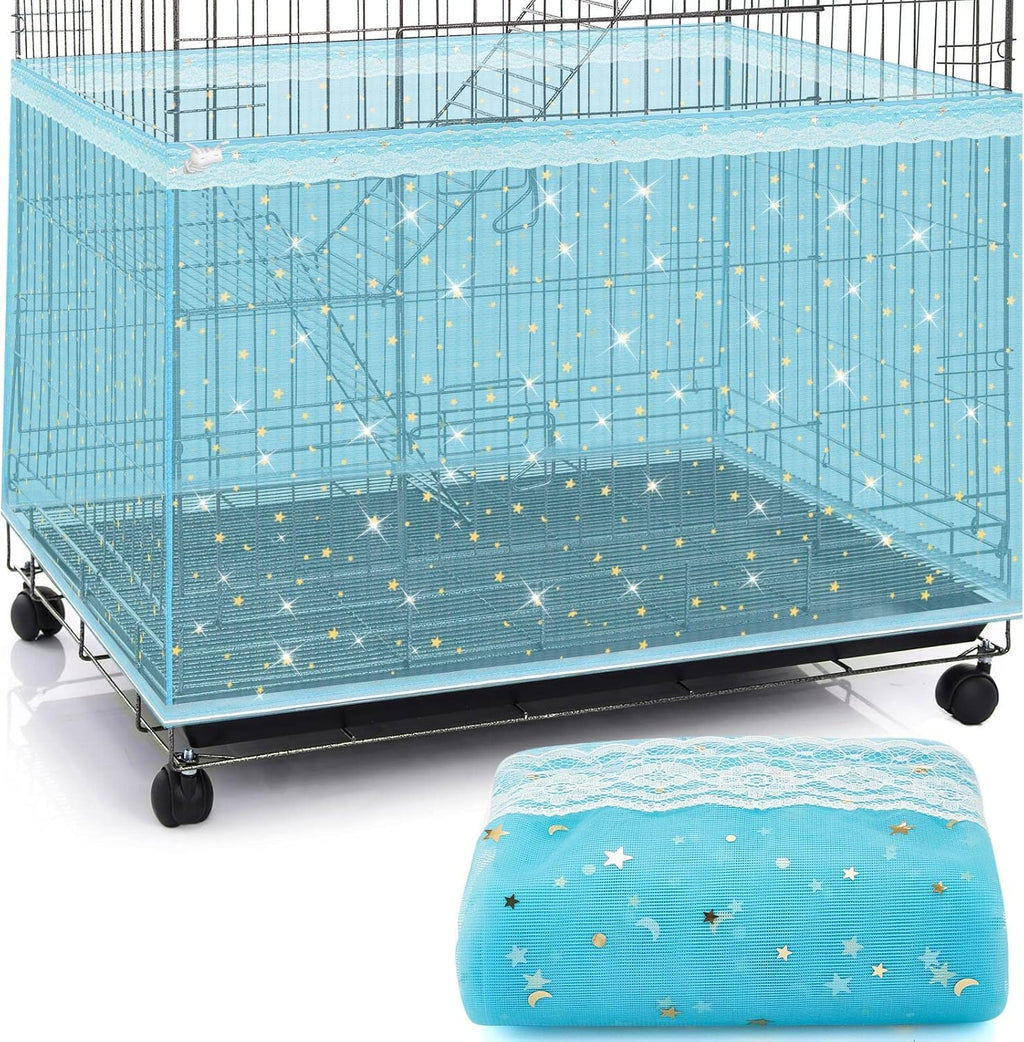 Shappy Large Bird Cage Cover, Bird Cage Seed Catcher, Adjustable Star Pattern Nylon Mesh Net for Parrot Parakeet Macaw Pet Supplies(White) - Image 9