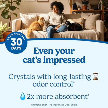 Side profile of Fresh Step lightweight crystal cat litter packaging