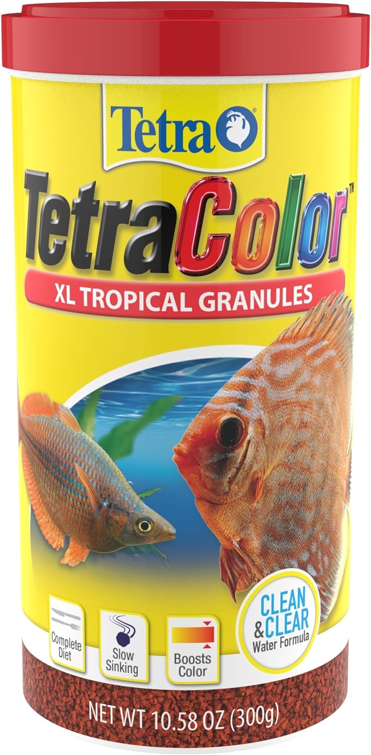 Tetra TetraColor XL Tropical Granules front view in 10.58 Ounces jar