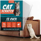 FixZilla Anti Cat Scratch Furniture Protector 12-Pack front view showing shield and pins.