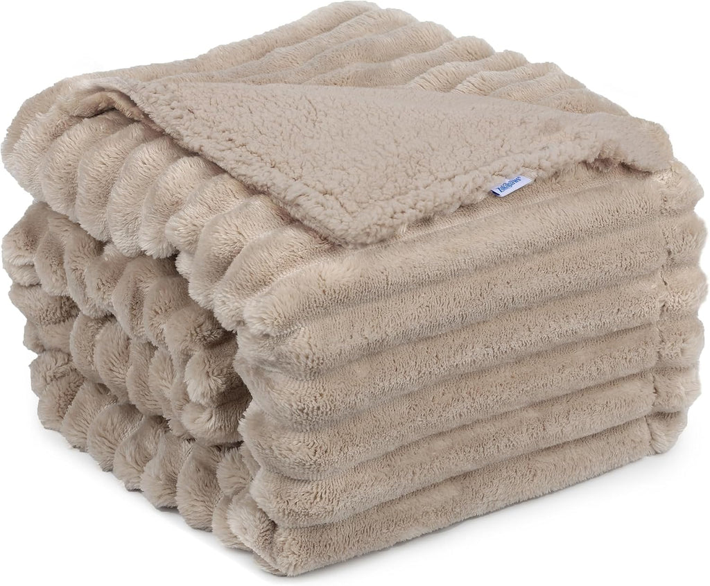 Waterproof Pet Blanket for Large Dogs & Cats - Reversible Calming Plush, Washable Furniture Cover for Couch, Bed, Car Seat, Blocks Leaks, Stains & Pet Fur (Cream, 50"x60") - Image 12