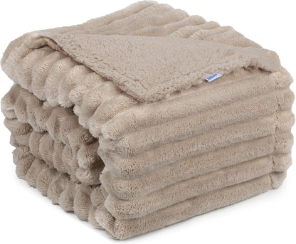 Waterproof Pet Blanket for Large Dogs & Cats - Reversible Calming Plush, Washable Furniture Cover for Couch, Bed, Car Seat, Blocks Leaks, Stains & Pet Fur (Cream, 50"x60") - Image 12