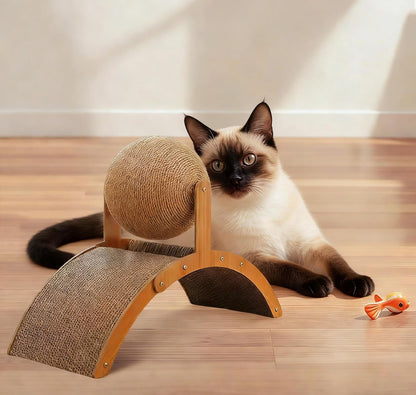 Vistora interactive cat scratcher showing the 360 degree rotation capability