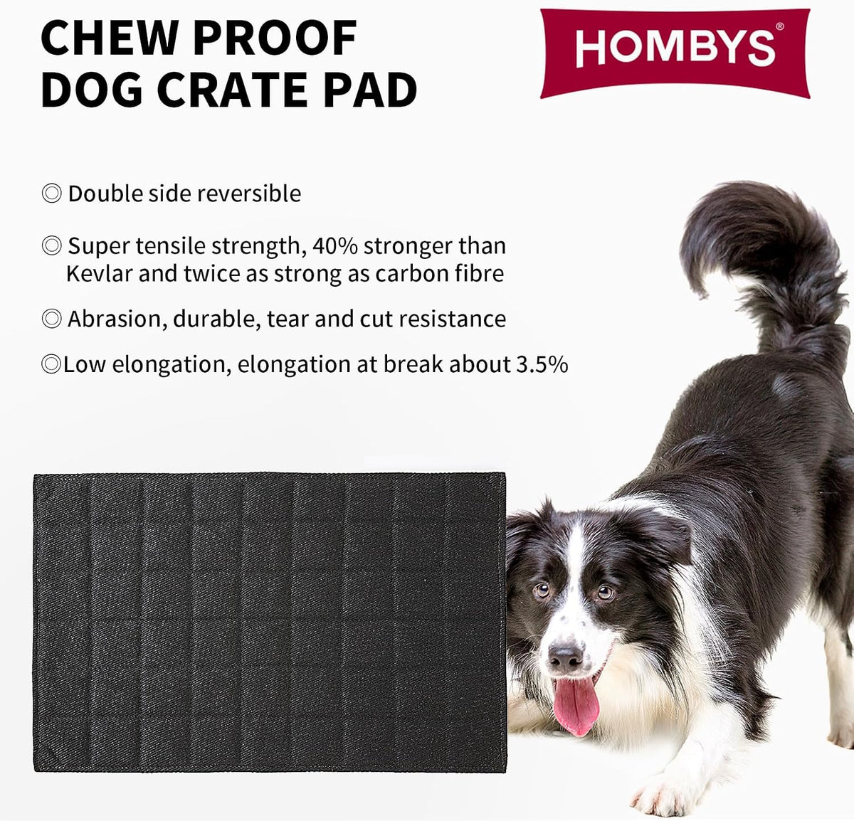 Durable plaid dog crate mat for aggressive chewers