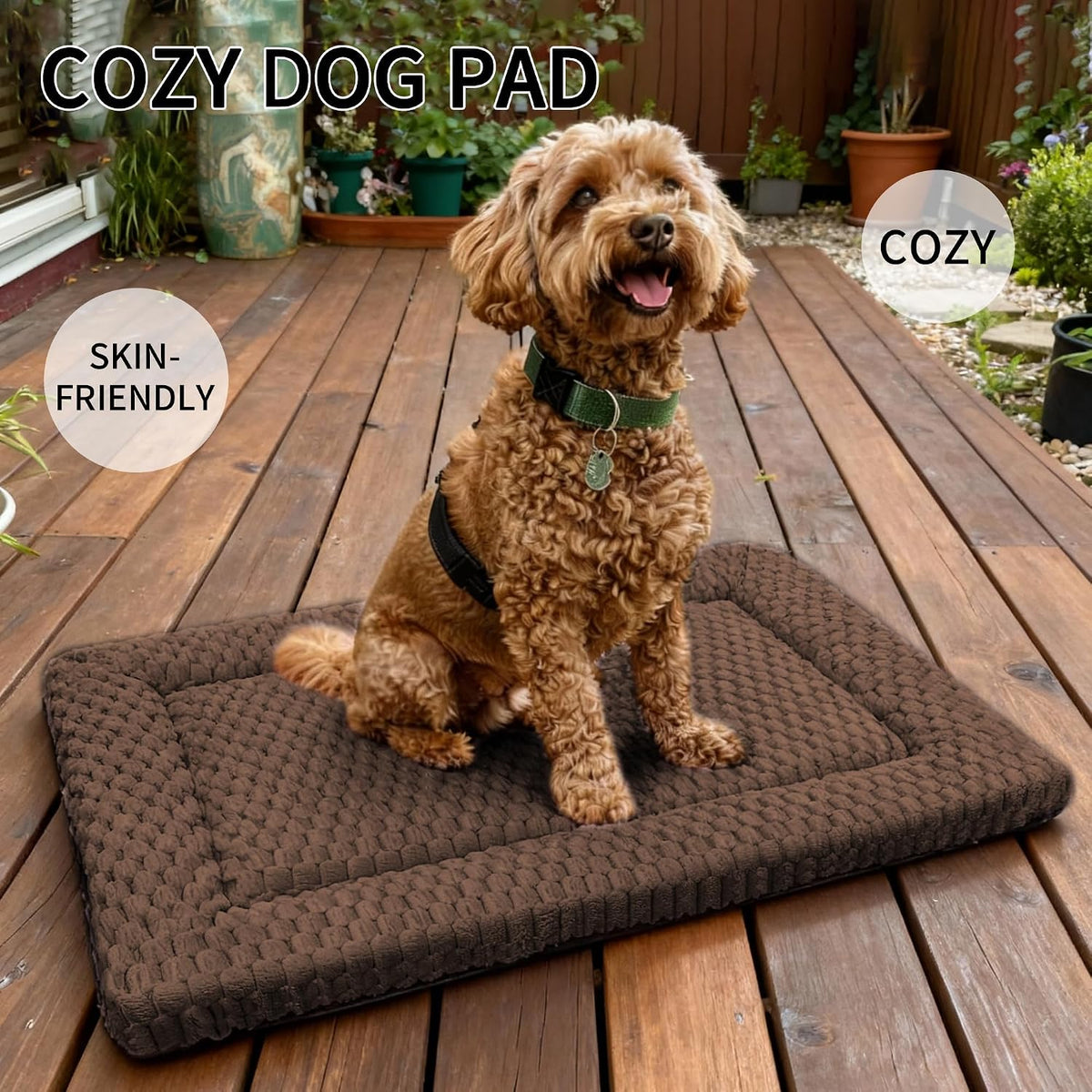 Fogkiss dog crate pad folded for travel convenience