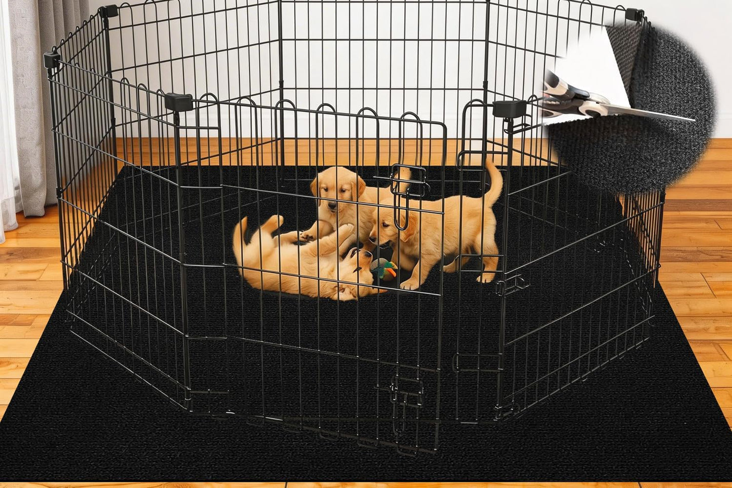 Heliospark Jumbo Dog Playpen Mat 60x74 front view for floor protection