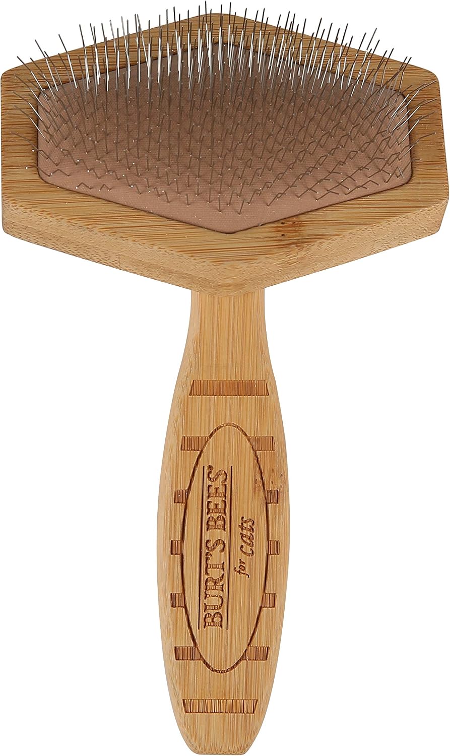 Burt's Bees eco friendly bamboo handle cat brush side view