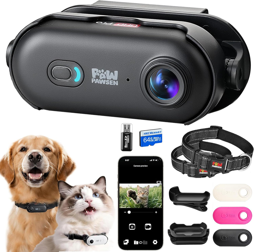 4K UHD Dog& Cat Pet Camera Collar, Video Recorder with Phone App View, Outdoor & Indoor POV Action Cam for Small and Medium-Size Dogs(Black - Pink Waterproof Collar - M, 128g) - Image 12