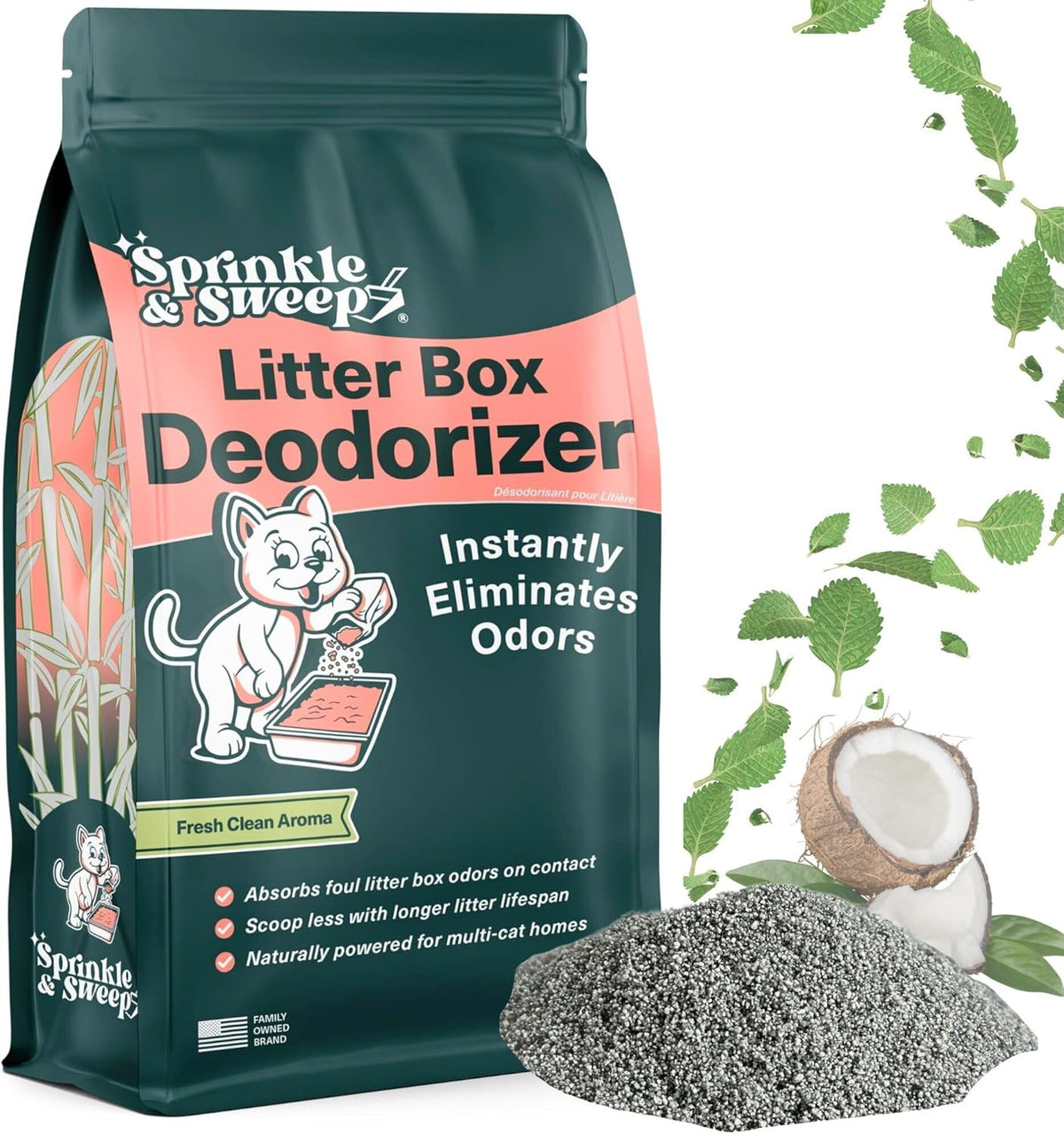 Sprinkle & Sweep: Litter Box Deodorizer - 8oz Bag - Cat & Kitten Home Odor Neutralizer, Ultra-Absorbent Formula, Non-Toxic & Safe, Pet Smell Control - Image 9