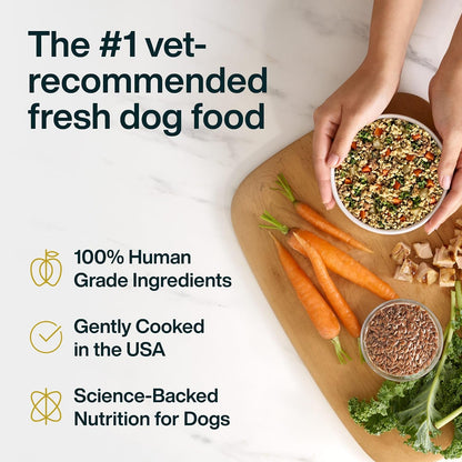 JustFoodForDogs human grade dog food packaging showing ingredients