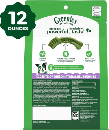 Greenies Veterinarian-Recommended Adult Natural Dental Dog Treats Petite Size, Blueberry Flavor, 12 oz. Pack, 20 Count - Image 10