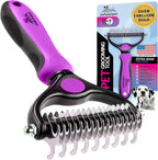 Pat Your Pet Deshedding Brush - Double-Sided Undercoat Rake for Dogs & Cats - Shedding Comb and Dematting Tool for Grooming, Extra Wide (Pink) - Image 12