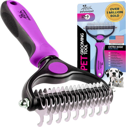 Pat Your Pet Deshedding Dog Brush For Shedding - Cat Brushes For Indoor Cats, Double-Sided Cat Brush Deshedding & Grooming Tool For Long Haired And Short Haired Dogs, Skin-Friendly - Image 10