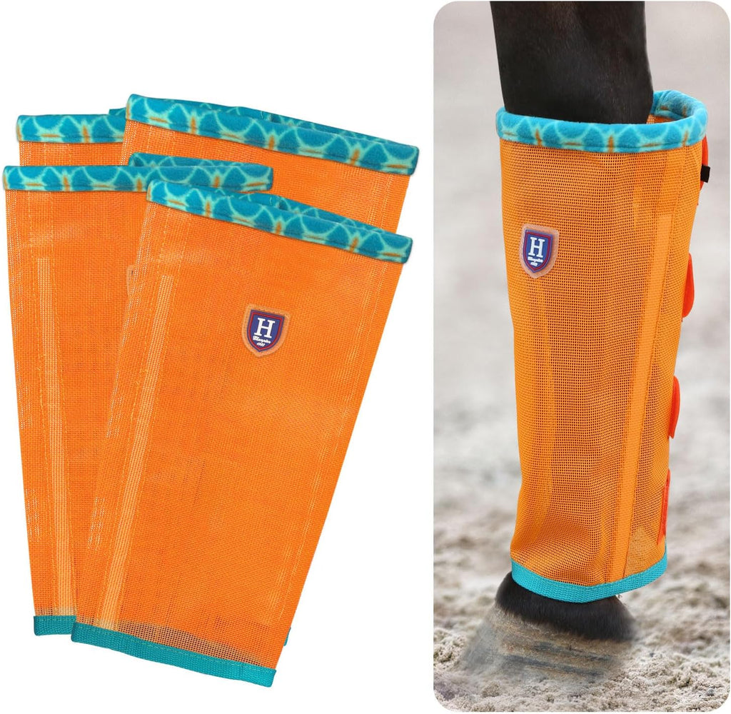 Fine Mesh Fly Boots Loose Fitting & Non-Slip Horse Fly Leggings Fleece Air Flow (Set of 4) - Image 9