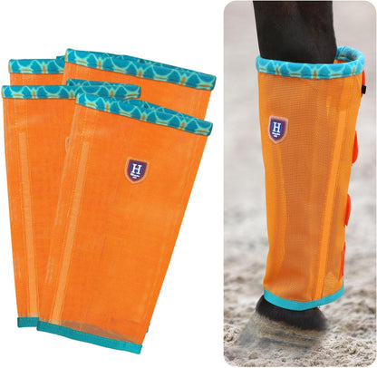 Fine Mesh Fly Boots Loose Fitting & Non-Slip Horse Fly Leggings Fleece Air Flow (Set of 4) - Image 9