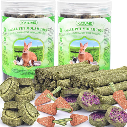 A complete set of 24 pieces premium Timothy hay chewing sticks for pet rabbits