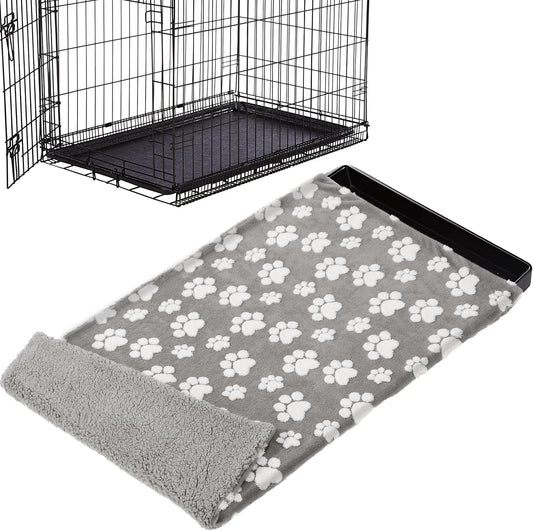 BALAPET washable dog crate pan cover front view plush velvet gray tray liner