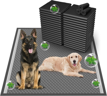 Boscute heavy duty puppy training pads displayed next to a clean home setup