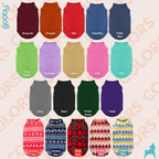 Gooby pullover fleece dog sweater back view showing the integrated leash ring.