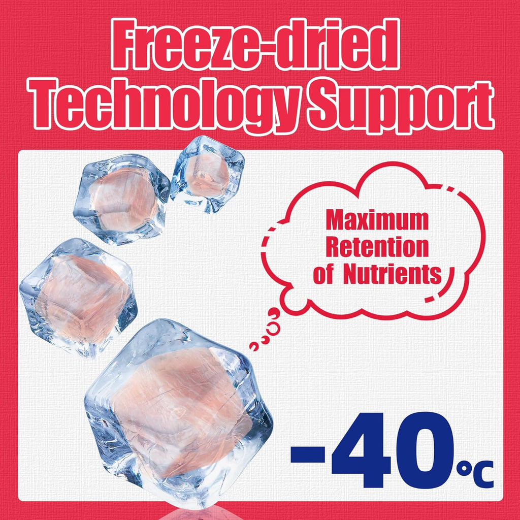Rehydrated raw chicken freeze dried pet snack close up texture shot