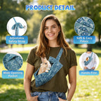 Guinea Pig Carrier Sling, Soft Coral Fleece Carry Bonding Pouch, 2-in-1 Adjustable Sugar Glider Pouch for Outdoor Travel, Pet Carrier for Rabbit, Kitten, Puppy, Chinchilla, Hedgehog, Hamster (Blue) - Image 4