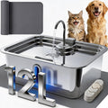 DeftPet 12 Liter stainless steel pet water fountain front view