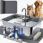 DeftPet 12 Liter stainless steel pet water fountain front view