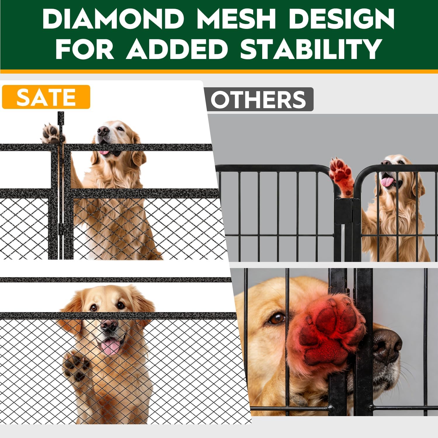 Portable foldable dog enclosure flattened for easy travel and vehicle storage.