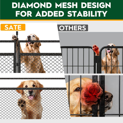 Portable foldable dog enclosure flattened for easy travel and vehicle storage.