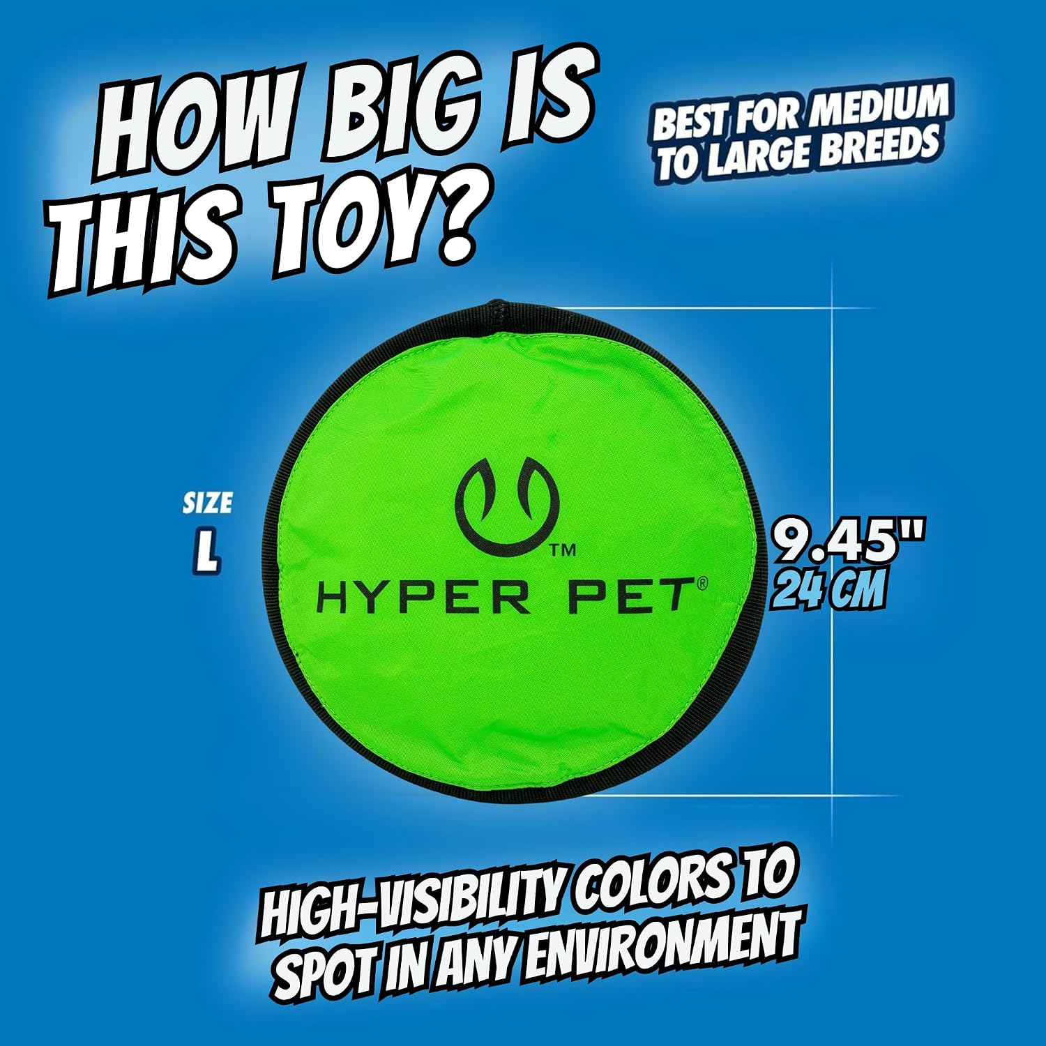 Dog playing with Hyper Pet flying disc in the park