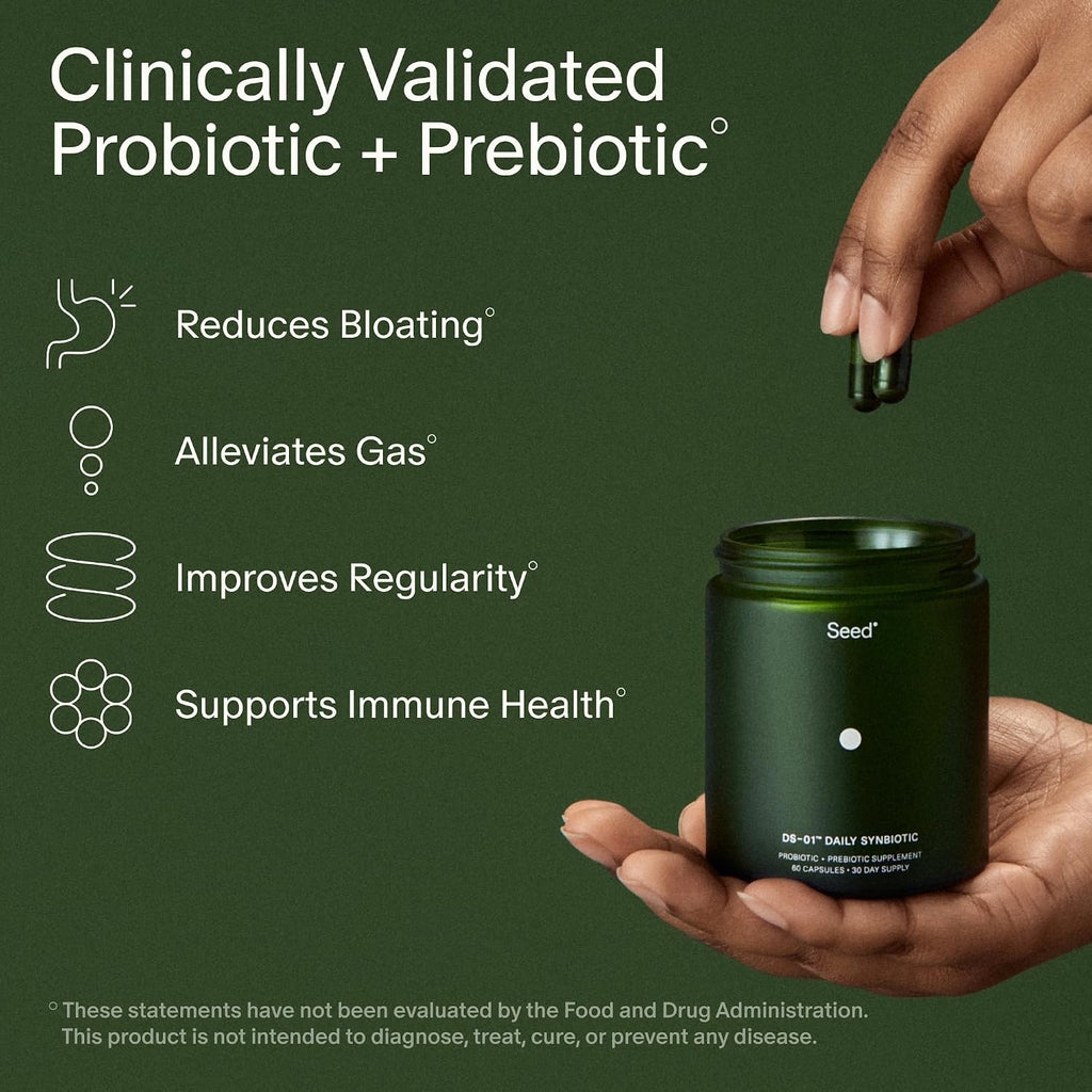 Seed DS-01 Daily Synbiotic supplement facts label
