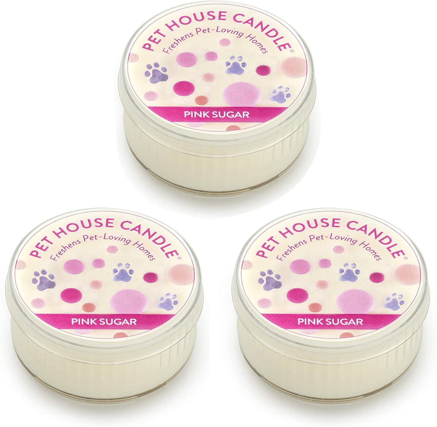 One Fur All mini candle lid and wax surface