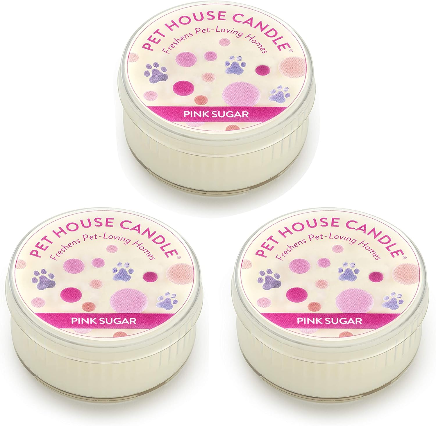 One Fur All mini candle lid and wax surface