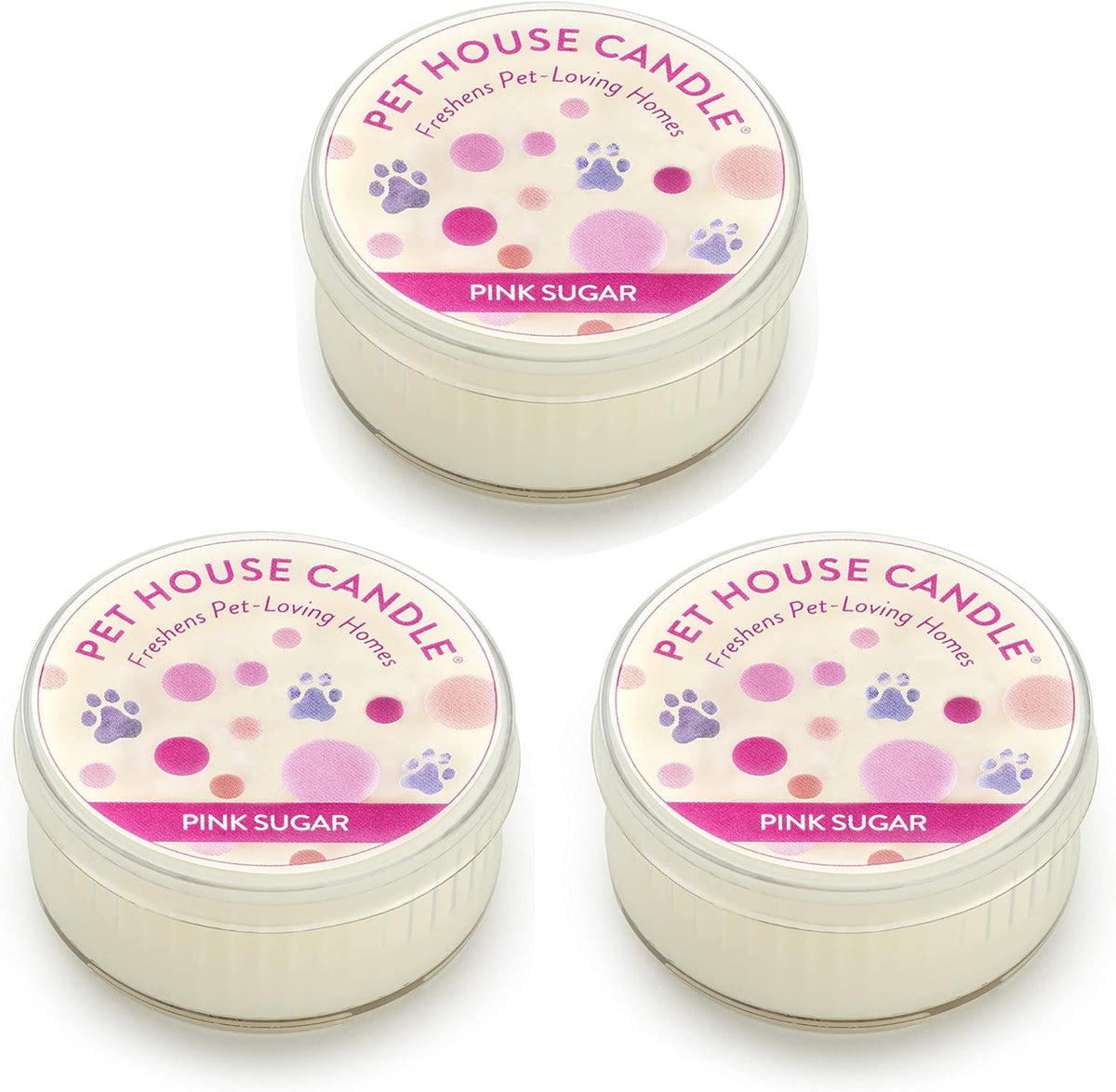 One Fur All mini candle lid and wax surface