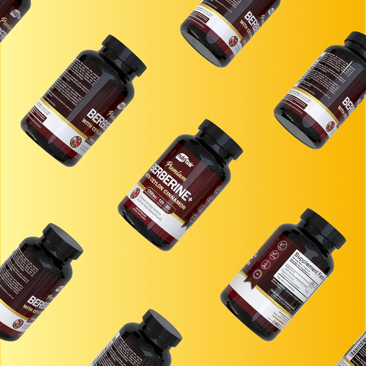 NutriFlair Berberine HCl 1200mg with Ceylon Cinnamon, 120 Capsules - Image 7