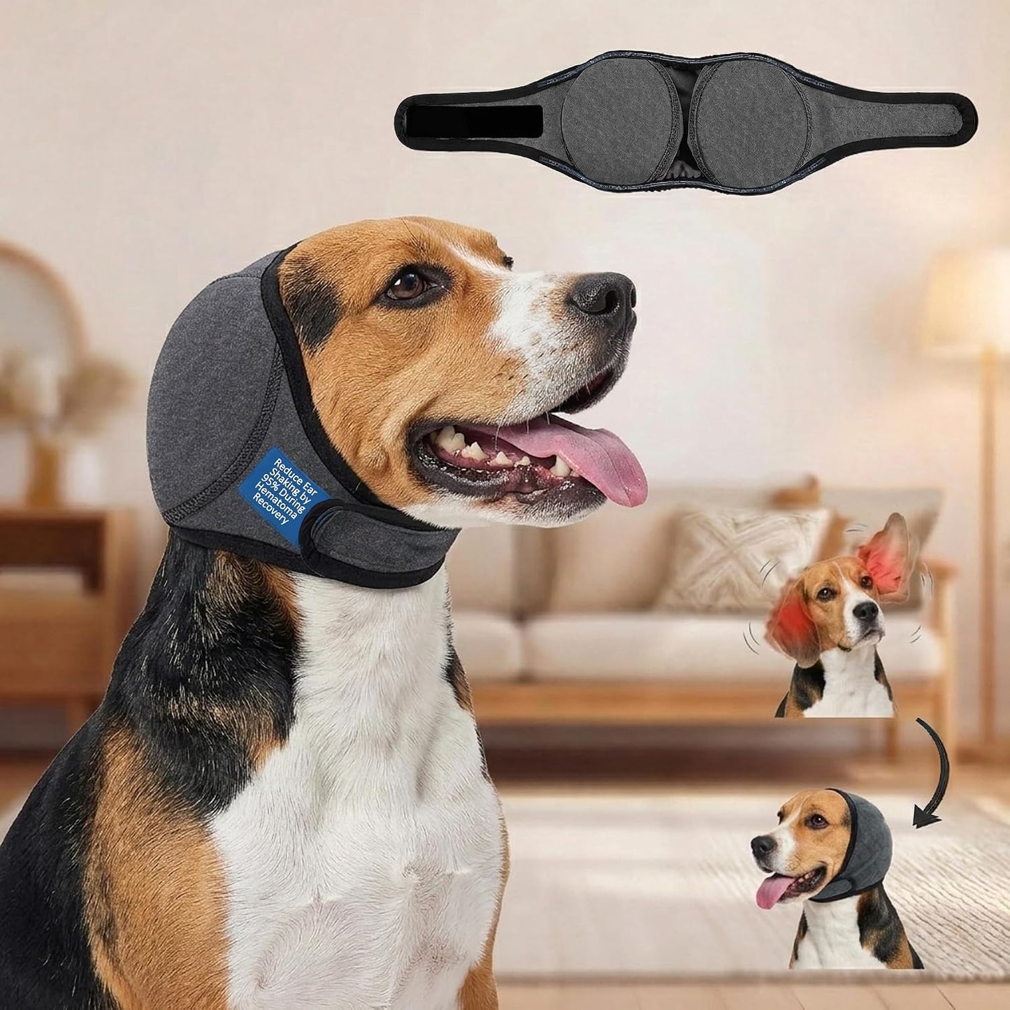HOFI machine washable pet ear bandage wrap close up shot
