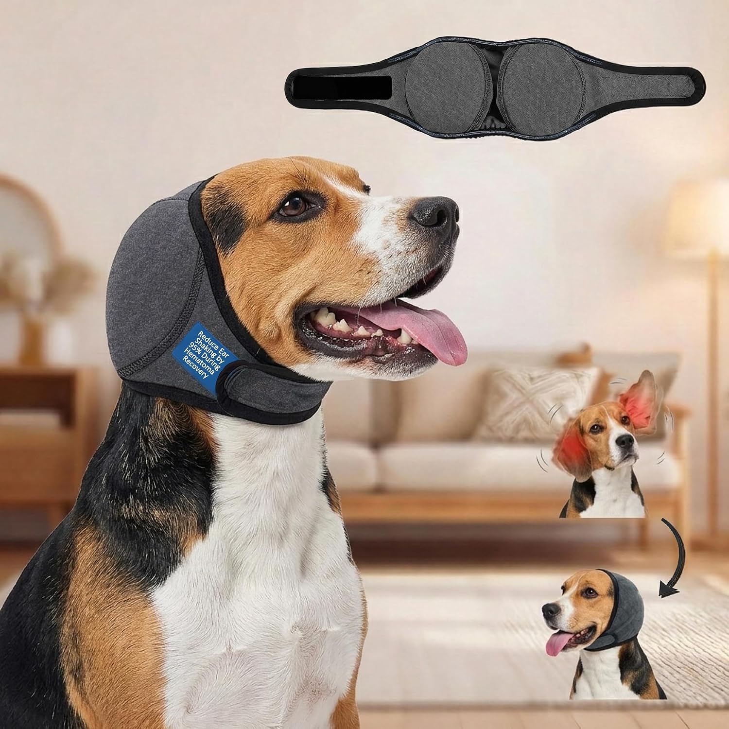 HOFI machine washable pet ear bandage wrap close up shot