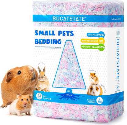 BUCATSTATE Hamster Bedding 70L, Truly 99% Dust-Free Small Animal Paper Bedding Odor Control, Cozy Hamster Litter for Rabbit Rat Syrian Dwarf Hamsters Gerbils (Harvest Sunset) - Image 13