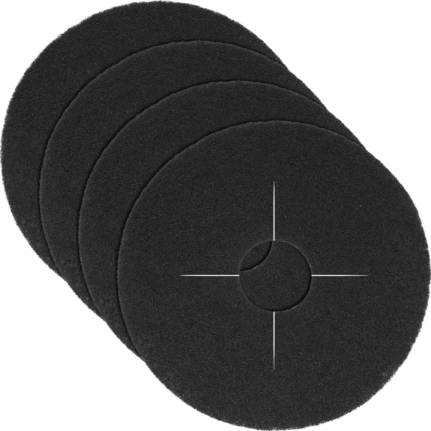 Useamie cat litter box replacement filters front view showcasing the four pack of black carbon pads.