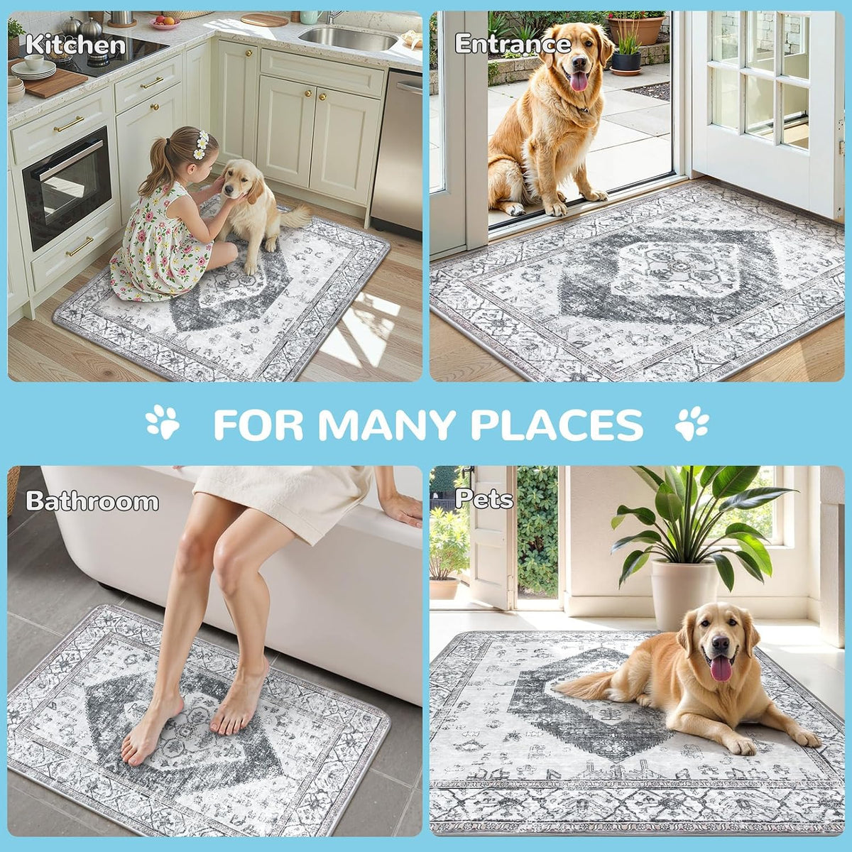 Lahome waterproof puppy pad placed inside a dog crate