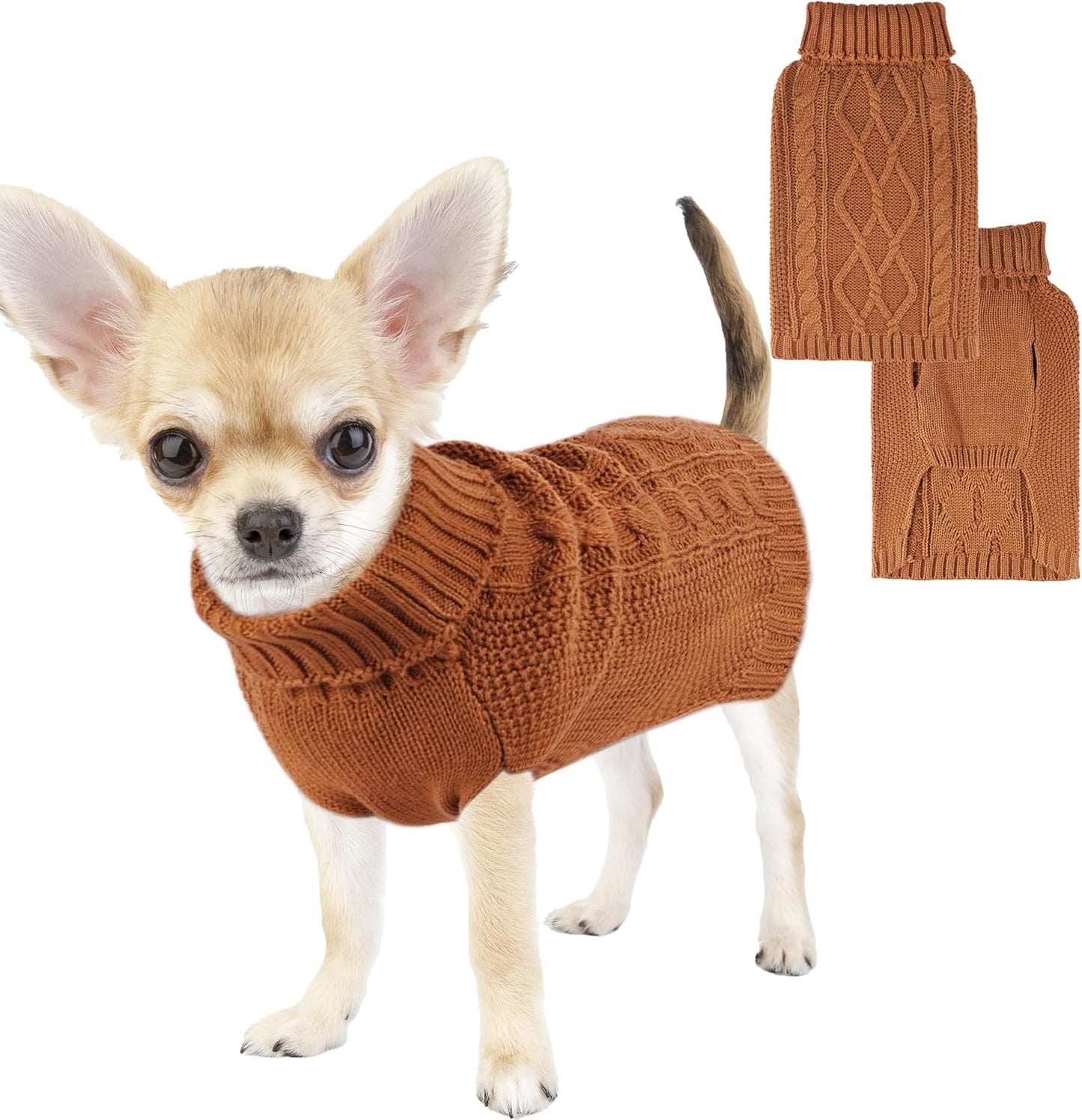 Viunimo solid puppy sweater cozy winter pet clothing blue