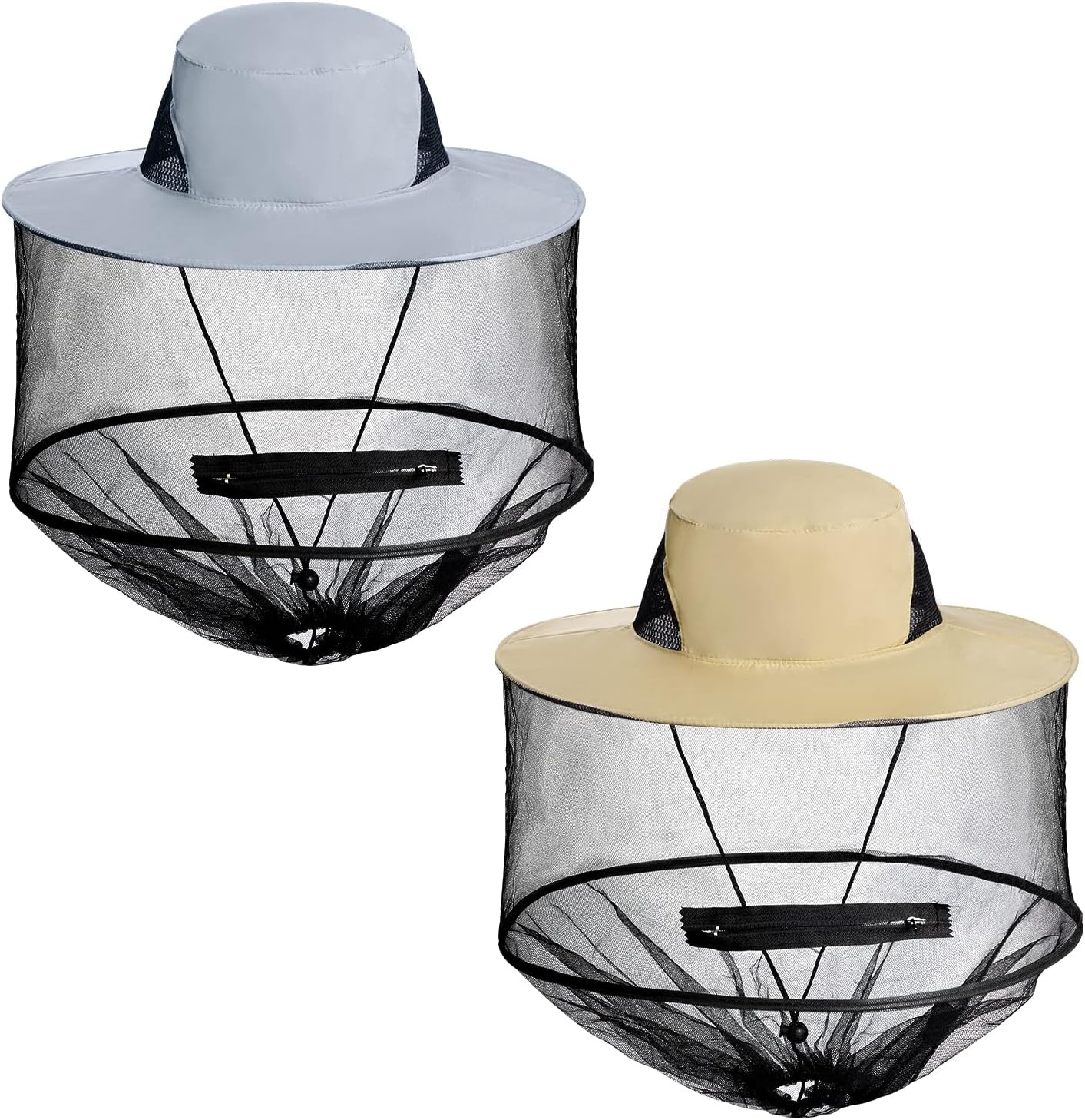 Sucrain mosquito head net hat front view for outdoor protection