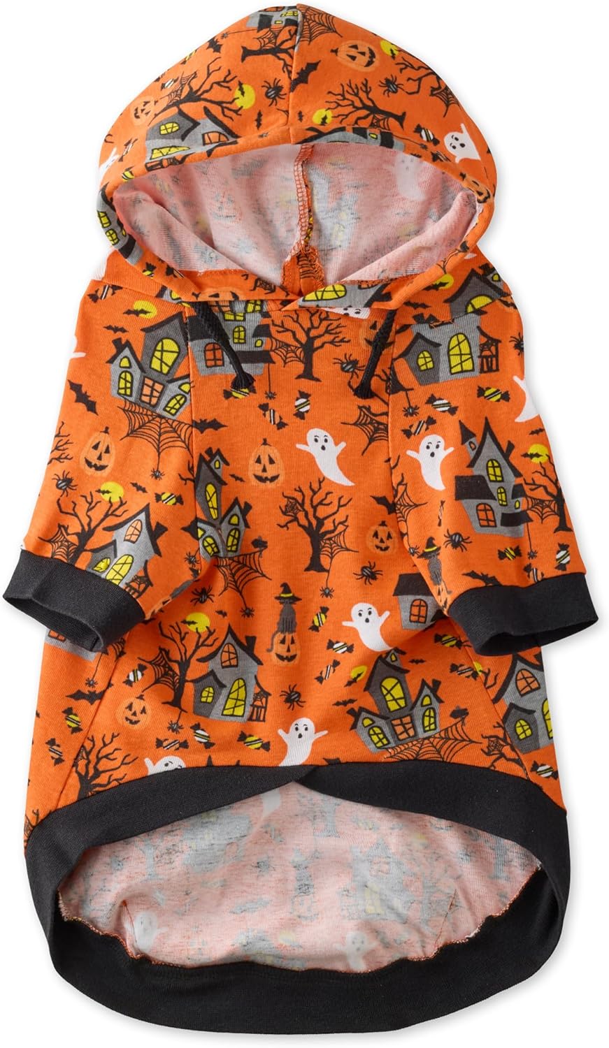 Pet Passion Rocky Organic Cotton Dog Hoodie Spooky Small front view
