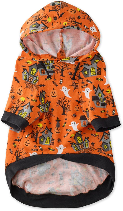 Pet Passion Rocky Organic Cotton Dog Hoodie Spooky Small front view
