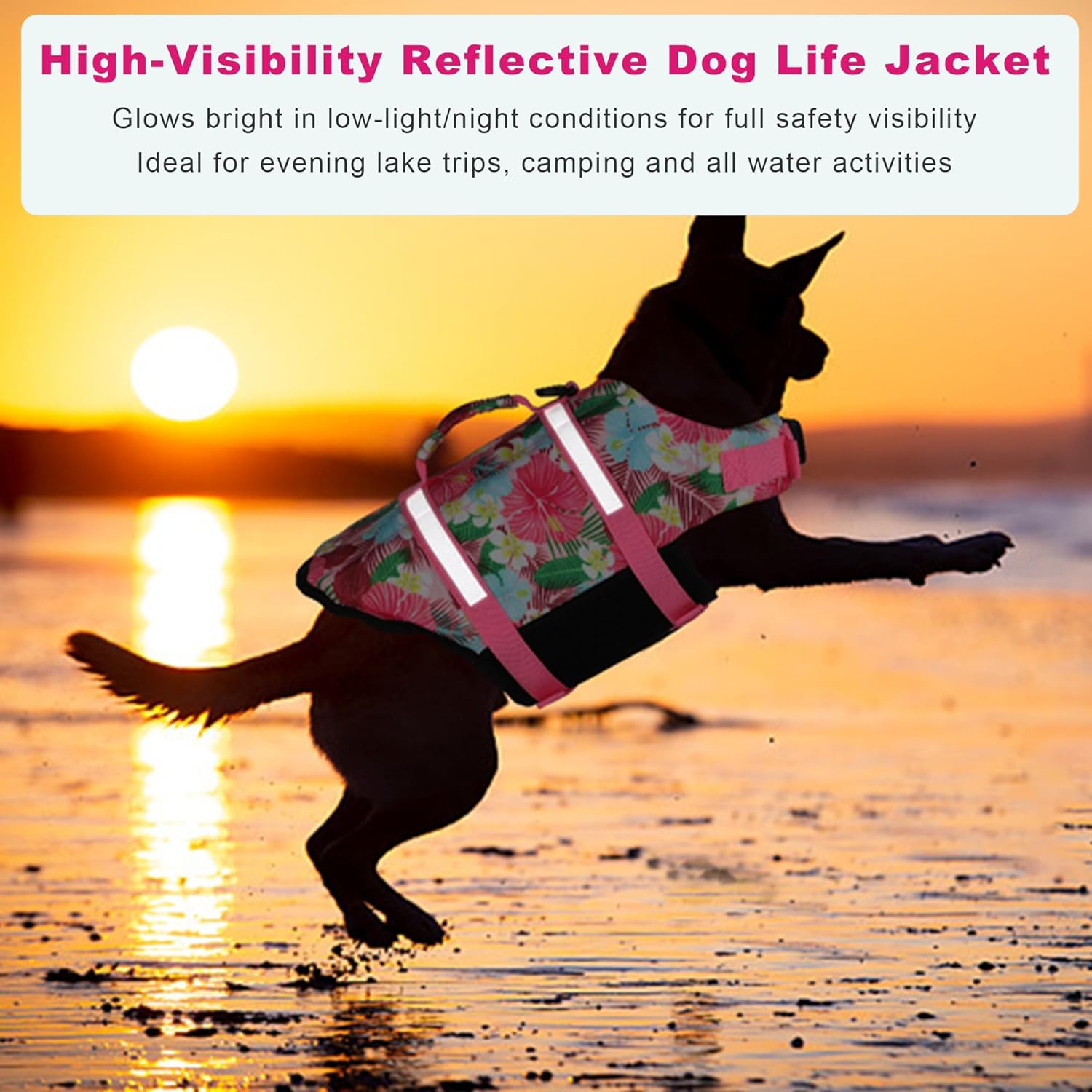 Durable nylon dog life jacket with secure quick release buckles