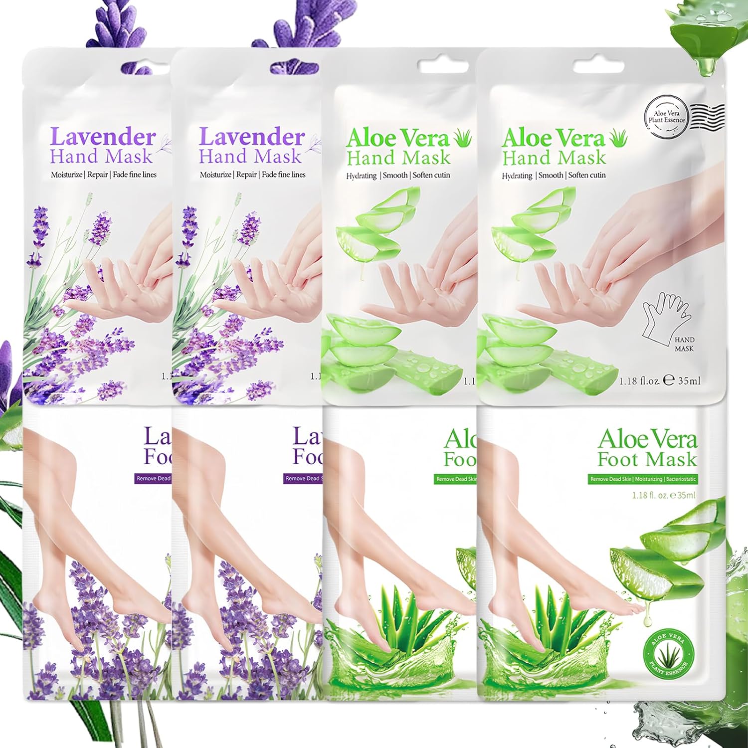Virellay Asmaysa hand and feet moisturizing mask set front view