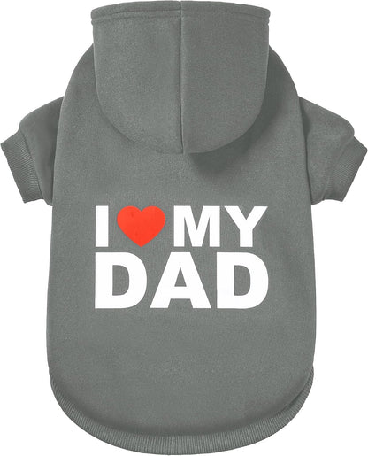 Dog Sweater Dog Hoodie Cold Weather Coat Hooded Sweatshirt for Puppies,Cats, Small Medium Large Dogs (Light Grey(I Love My Dad), X-Small) - Image 9
