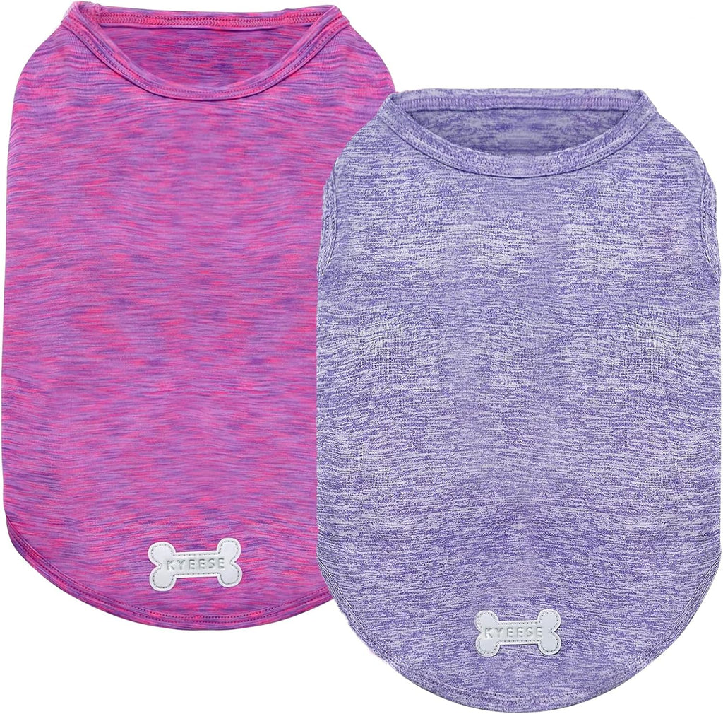 KYEESE 2Pack Dog Shirt, Lightweight Sun Protection Sleeveless Dog T Shirts for Small Dogs Boy, Breathable Pet Reflective Tank Top Summer Dogs Clothes for Outdoor Walking, Grey+Light Blue, M - Image 12